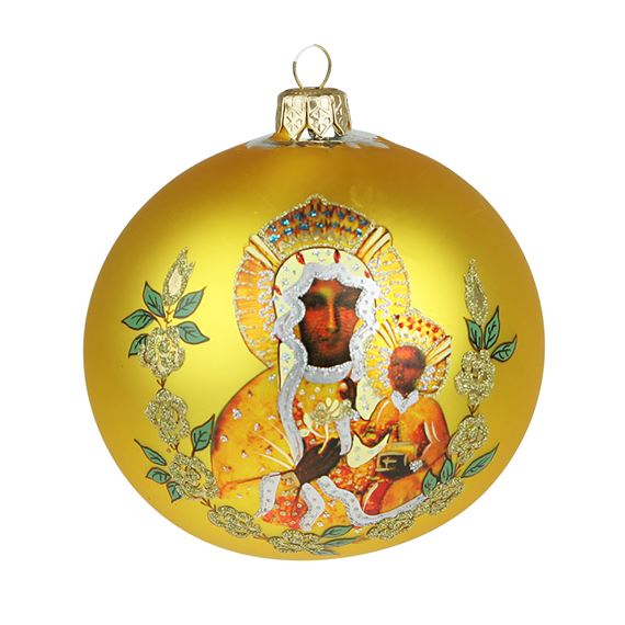 OUR LADY OF CZESTOCHOWA - HAND PAINTED BLOWN GLASS ORNAMENT